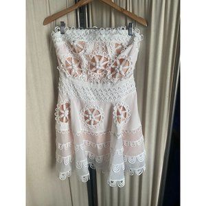 EUC Lillys Kloset White Strapless Lace Floral Dress Sz M Beautiful White Dress